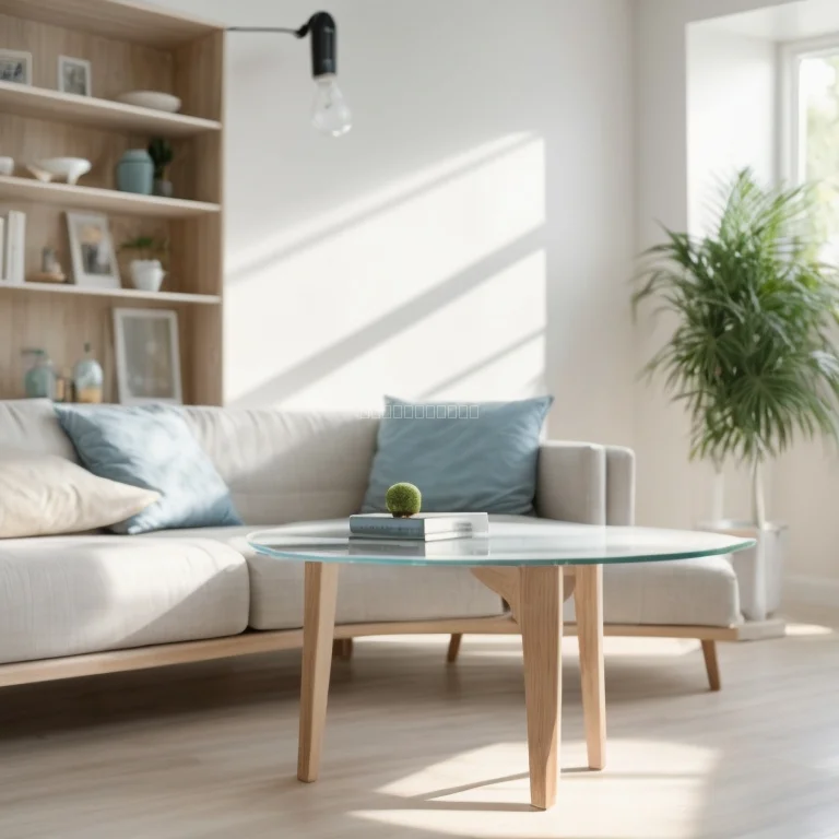 清掃スタッフがリビングを掃除している様子